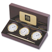 3-in-1 Clock, Hygrometer & Thermometer in Piano Wood Box